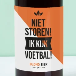 Bierfles Niet storen ik kijk voetbal (750 ml)