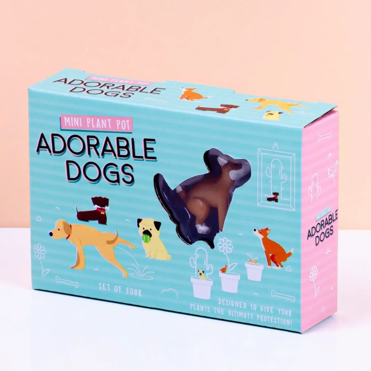 Bloempot honden (set van 4)