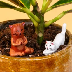 Bloempot katten (set van 4)