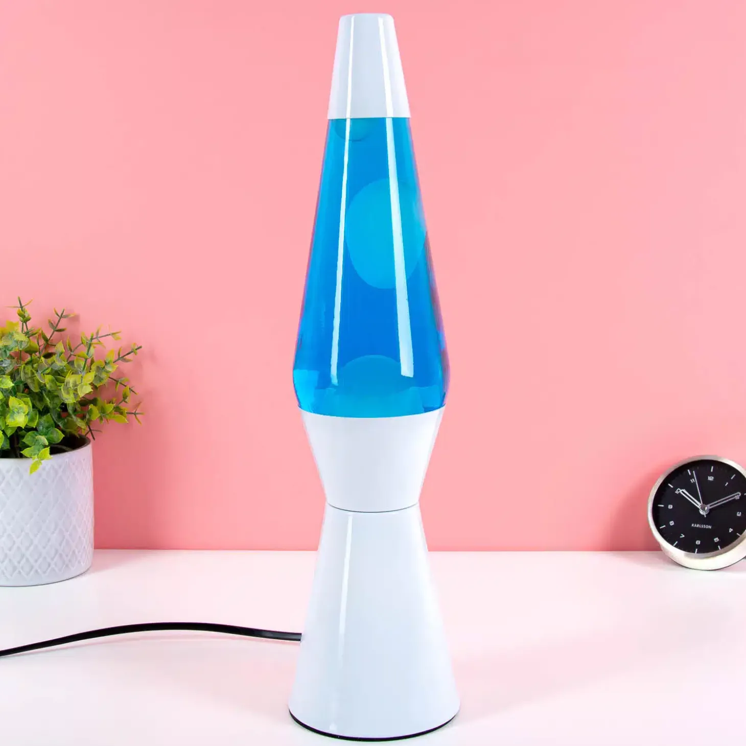 Bullet lavalamp wit met witte lava