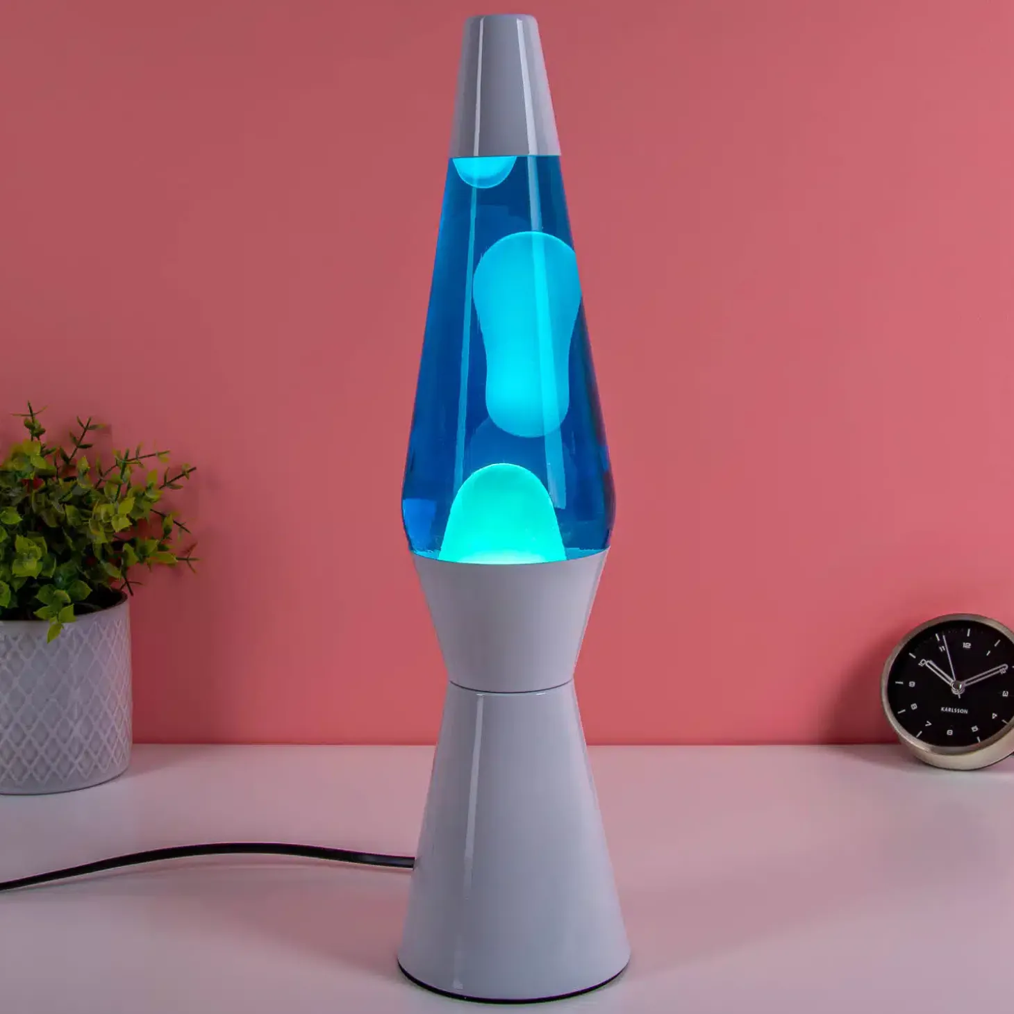 Bullet lavalamp wit met witte lava