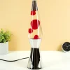 Bullet lavalamp zilver met rode lava