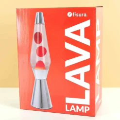 Bullet lavalamp zilver met rode lava