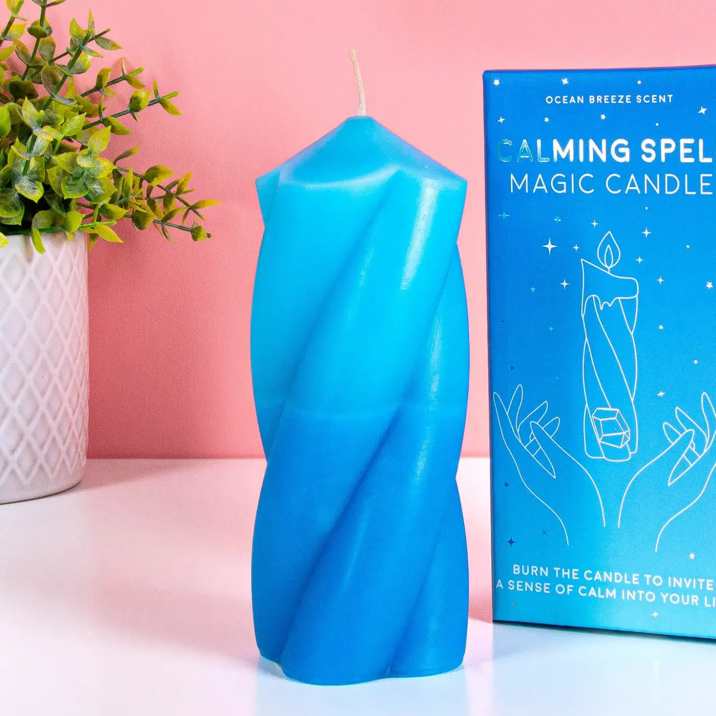 Calming Spell kaars met angelite