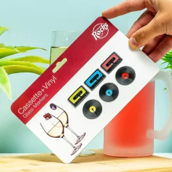 Cassette- en elpee glasmarkeerders (set van 6)