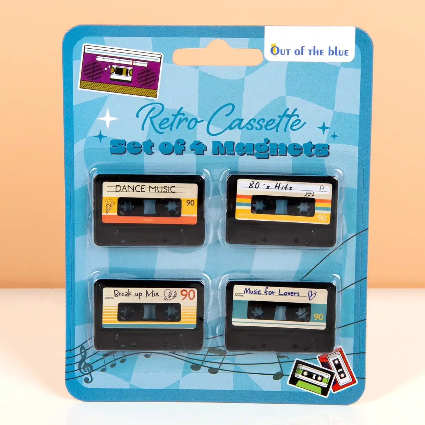 Cassettebandje magneten (set van 4)