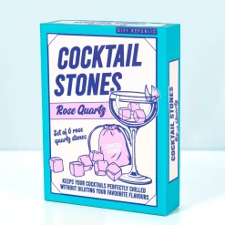 Cocktail koelstenen van rozenkwarts (set van 6)