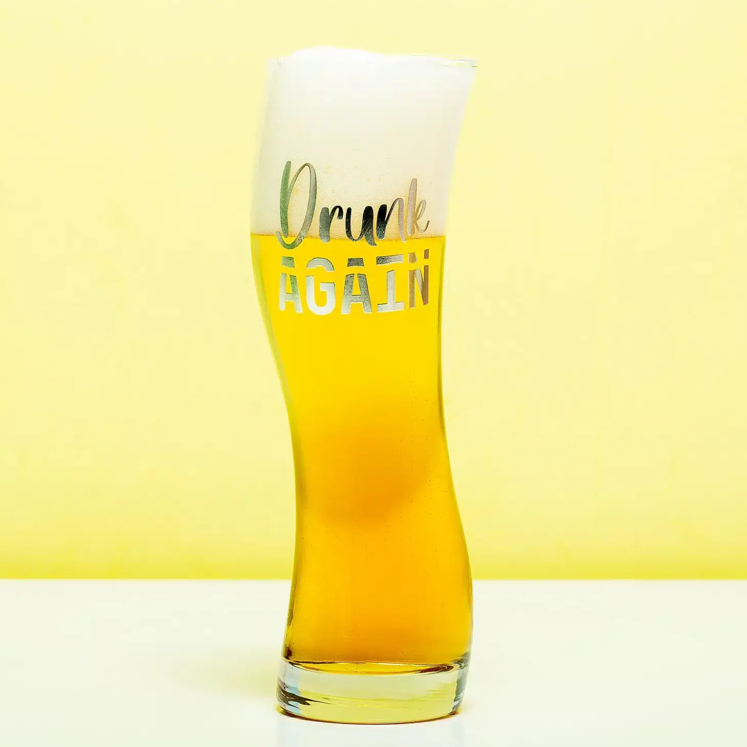 Drunk Again scheef bierglas