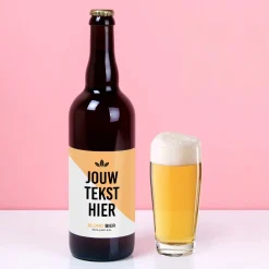 Gepersonaliseerde bierfles met eigen tekst (750 ml)