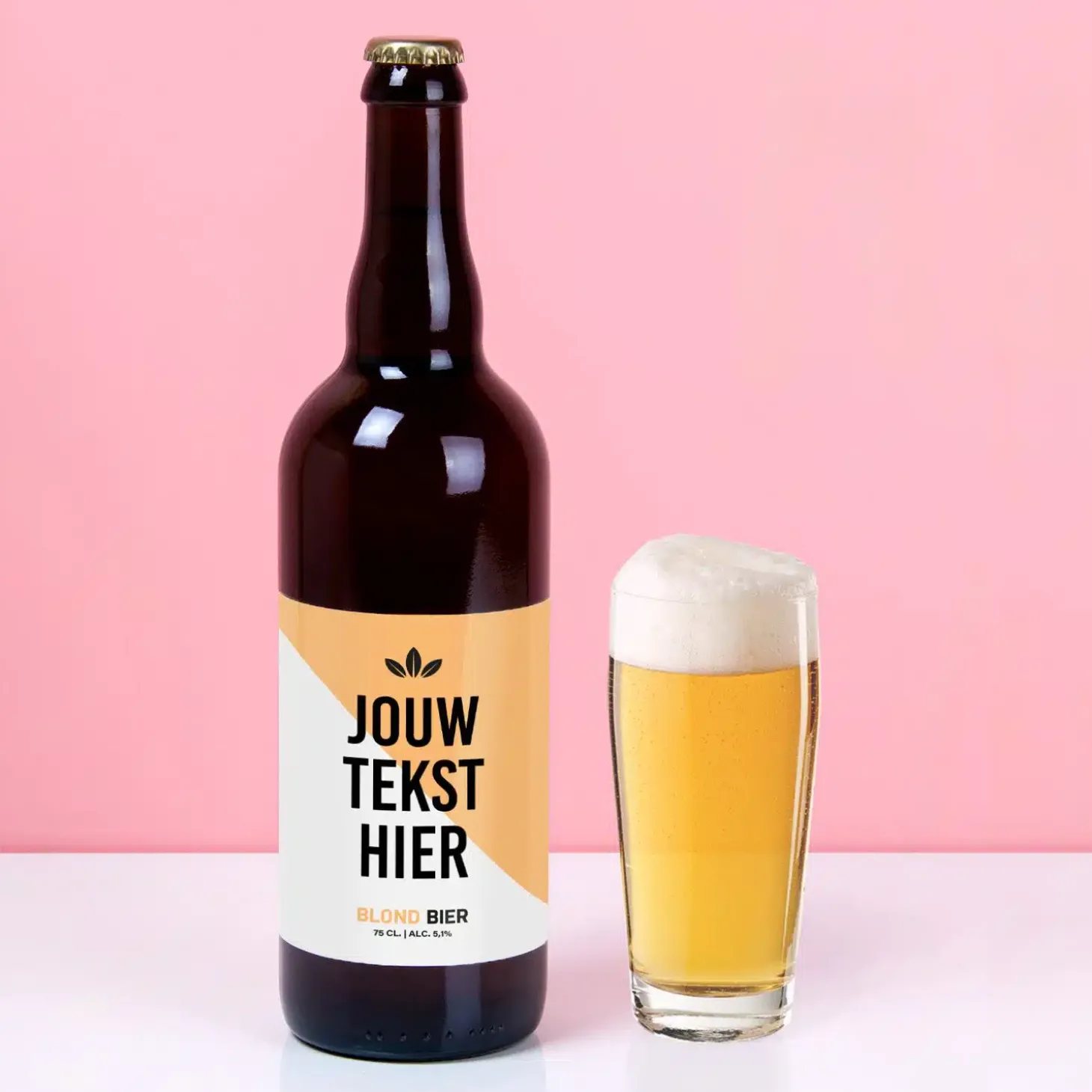 Gepersonaliseerde bierfles met eigen tekst (750 ml)