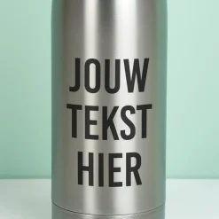 Gepersonaliseerde thermosfles met eigen tekst