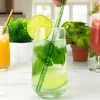 Glazen cocktailrietjes met recepten (set van 6)