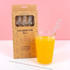 Glazen piemelrietjes (set van 4)