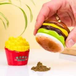 Hamburger en frietjes peper- en zoutstel
