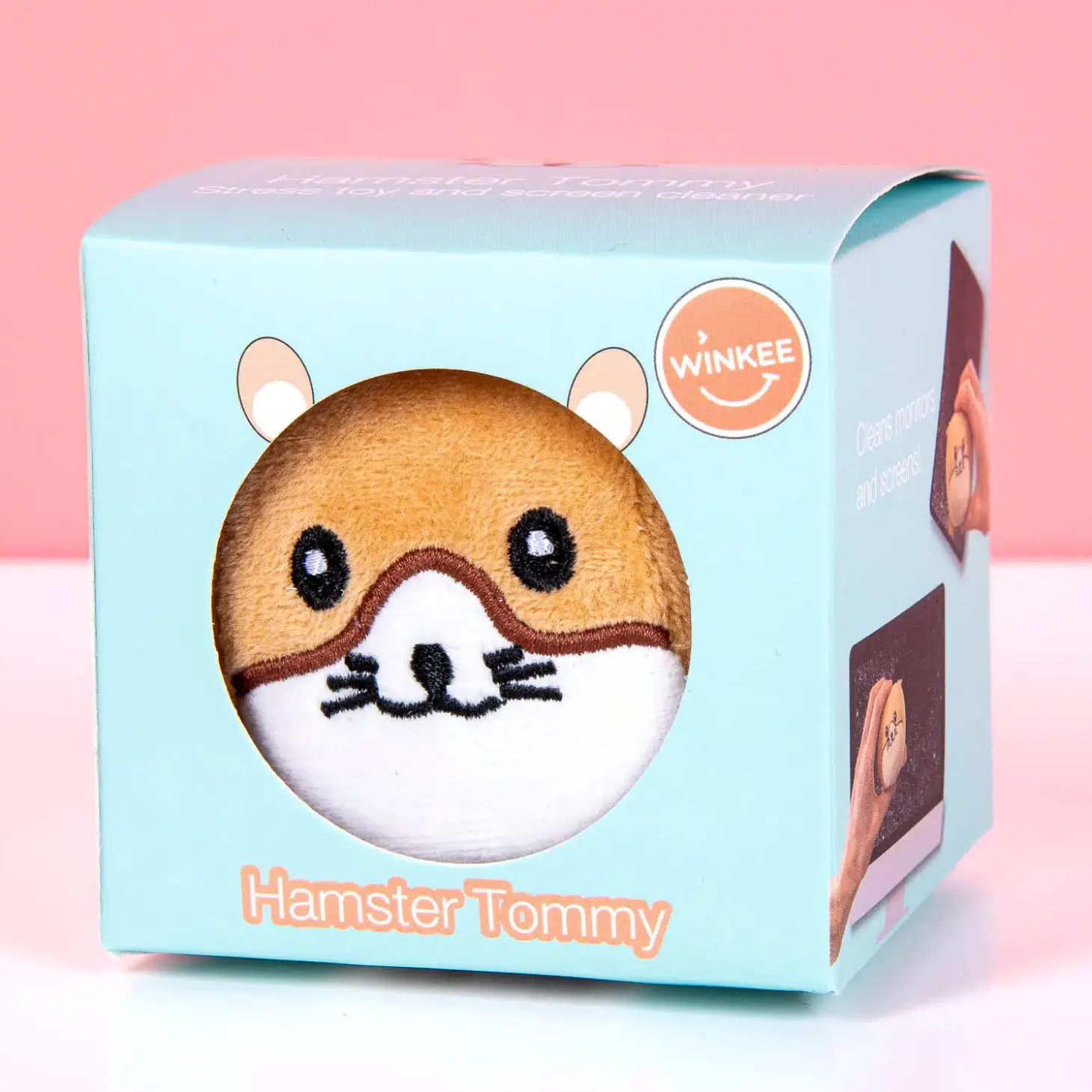 Hamster stressbal en schermreiniger