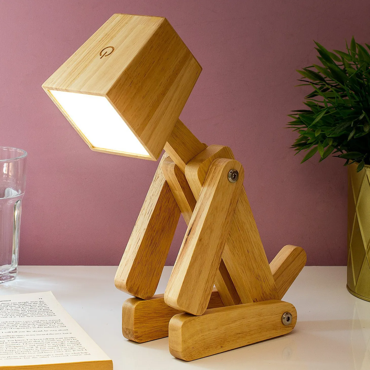 Houten tafellamp