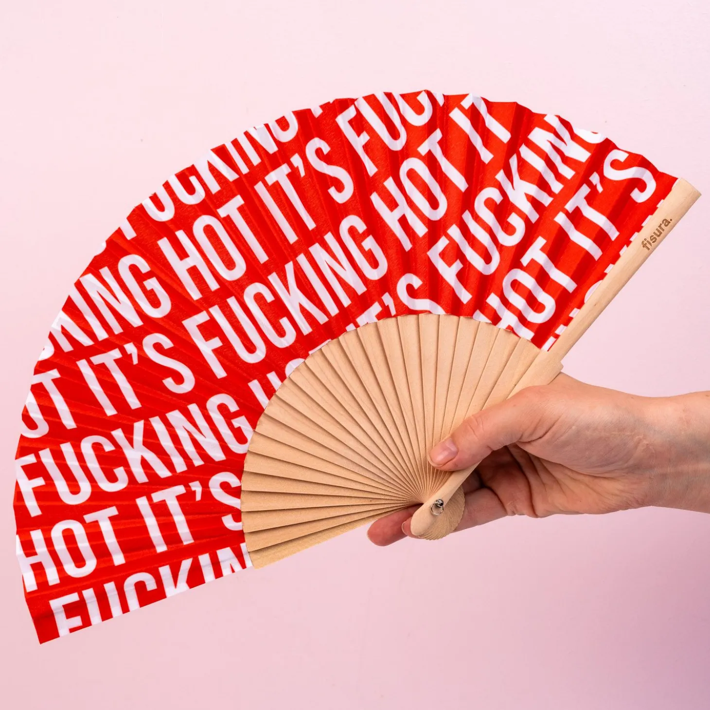 Houten waaier It’s Fucking Hot