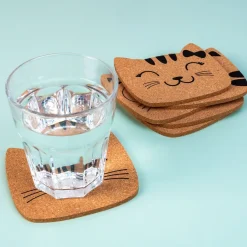 Kattenfamilie onderzetters (set van 6)