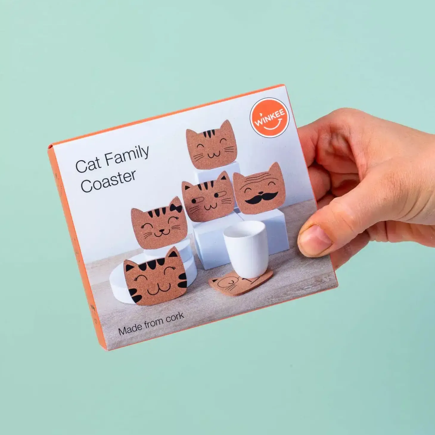 Kattenfamilie onderzetters (set van 6)