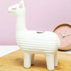 Lama bloempot met zaadjes
