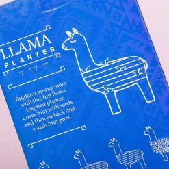 Lama bloempot met zaadjes