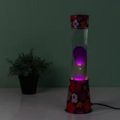 Lavalamp bloemen met roze lava