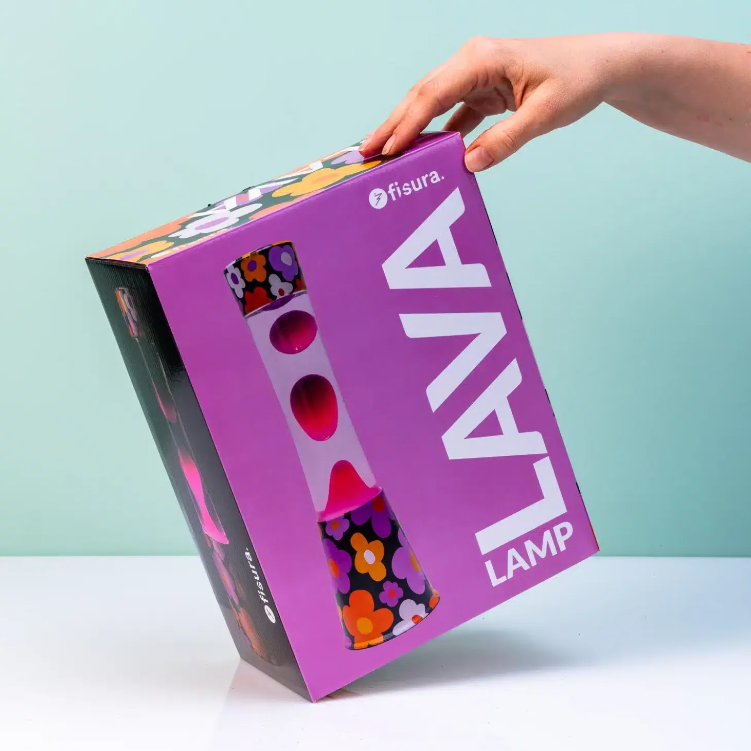 Lavalamp bloemen met roze lava