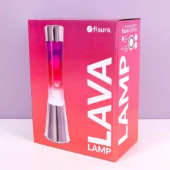 Lavalamp chroom met gekleurd glas