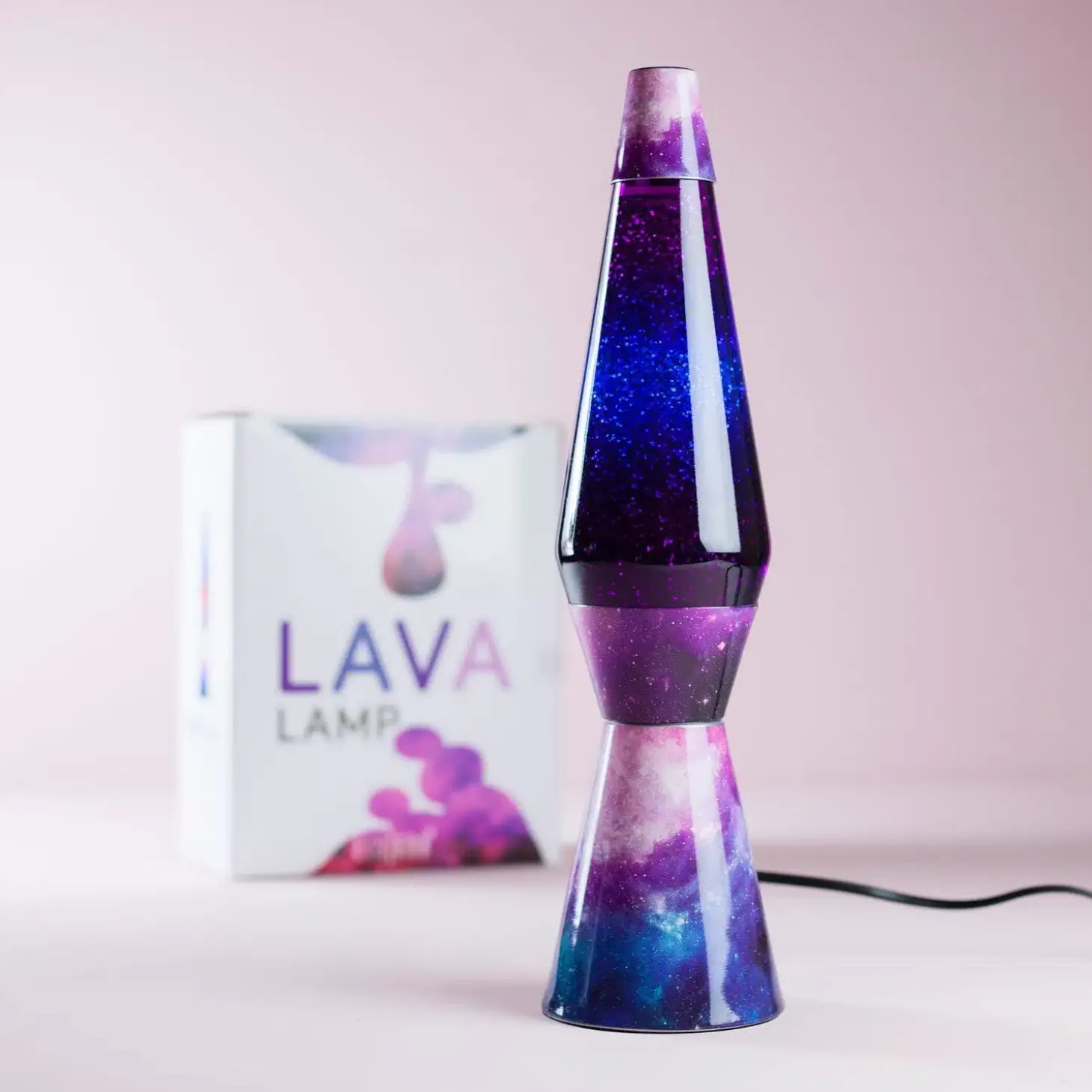 Lavalamp Galaxy Met Multicolor Lava En Glitters
