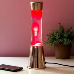 Lavalamp koper met roze lava