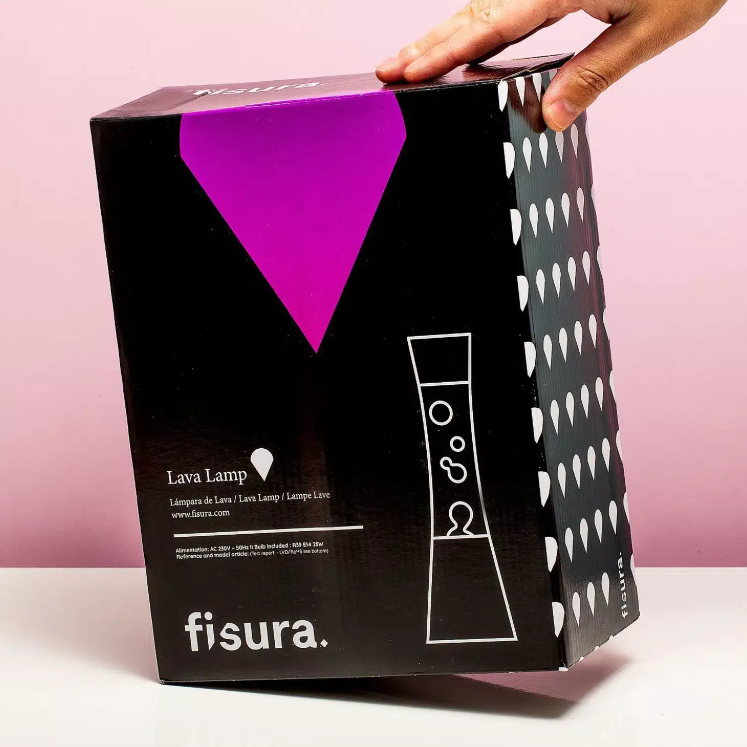 Lavalamp koper met roze lava