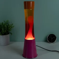 Lavalamp roze met oranje en geel