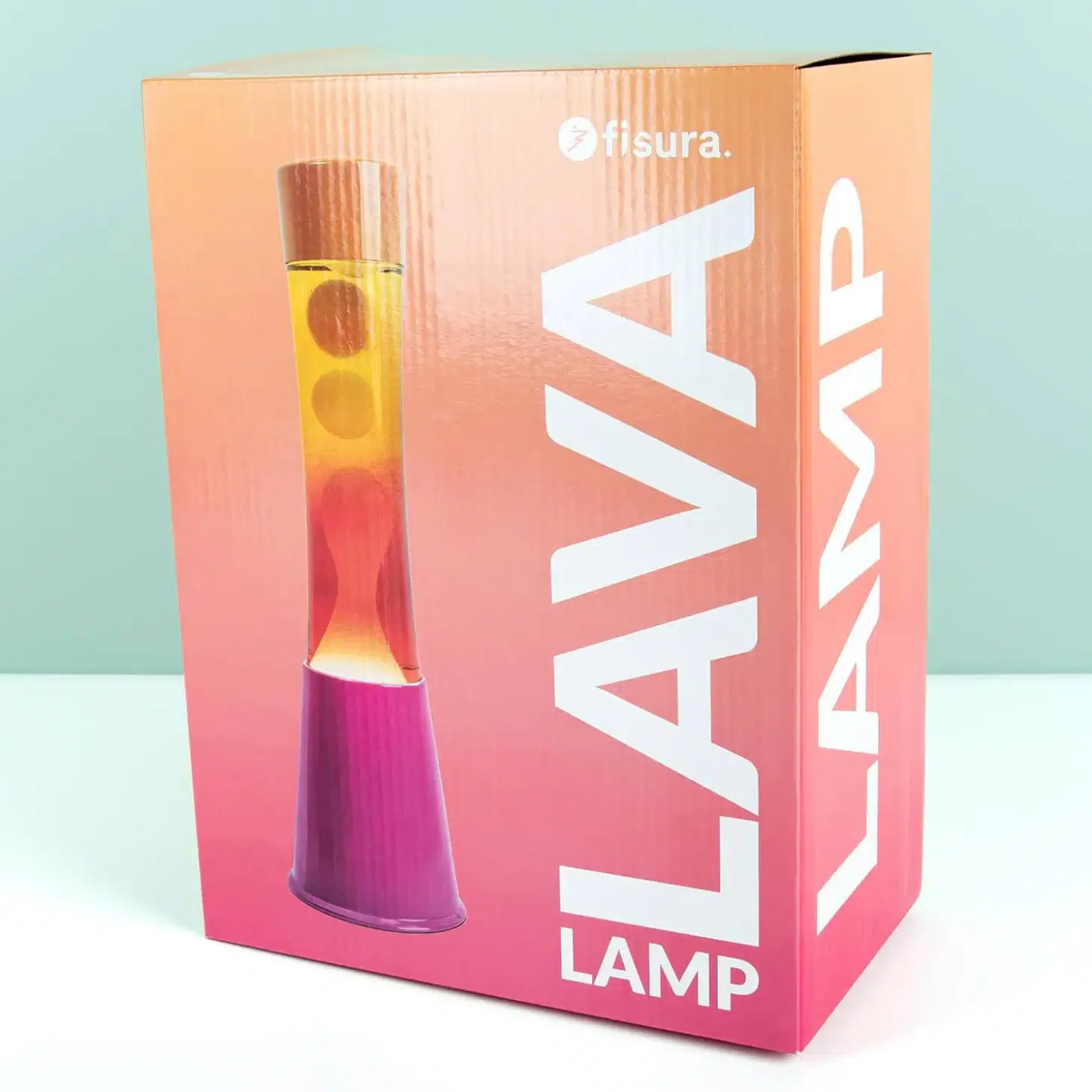Lavalamp roze met oranje en geel