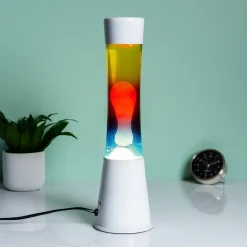 Lavalamp wit met drie kleuren vloeistof