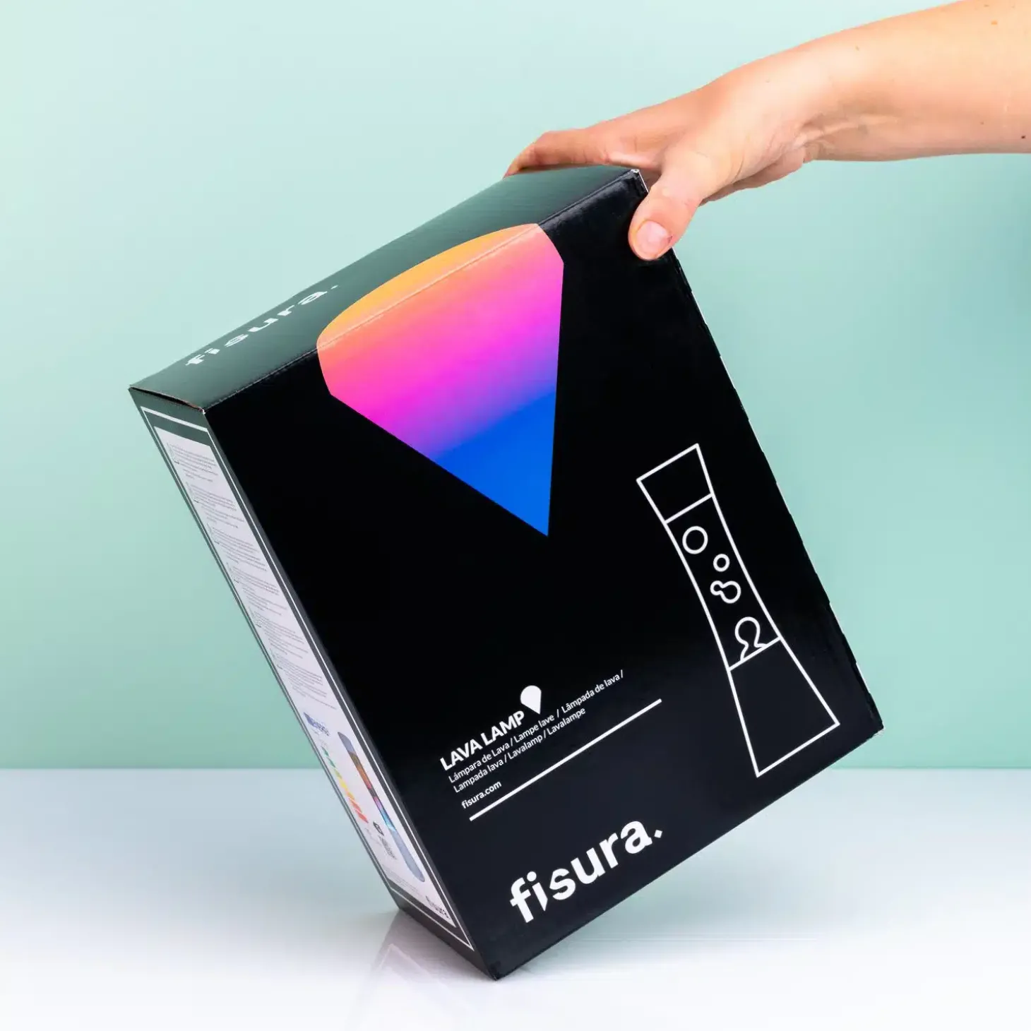Lavalamp wit met drie kleuren vloeistof