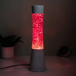 Lavalamp wit met glitterhartjes