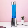 Lavalamp zilver met blauwe vloeistof en navy lava