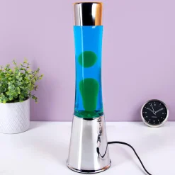 Lavalamp zilver met groene lava