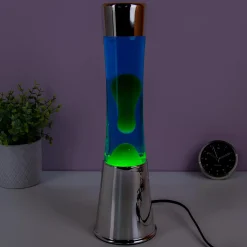 Lavalamp zilver met groene lava