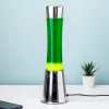 Lavalamp zilver met groene vloeistof en gele lava
