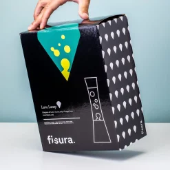 Lavalamp zilver met groene vloeistof en gele lava