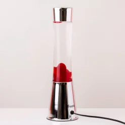 Lavalamp zilver met rode lava