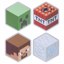 Minecraft Metalen onderzetters (set van 4)