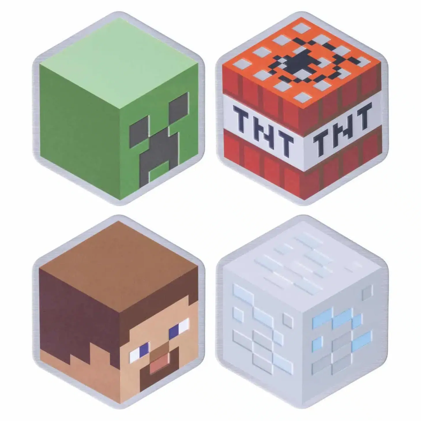 Minecraft Metalen onderzetters (set van 4)