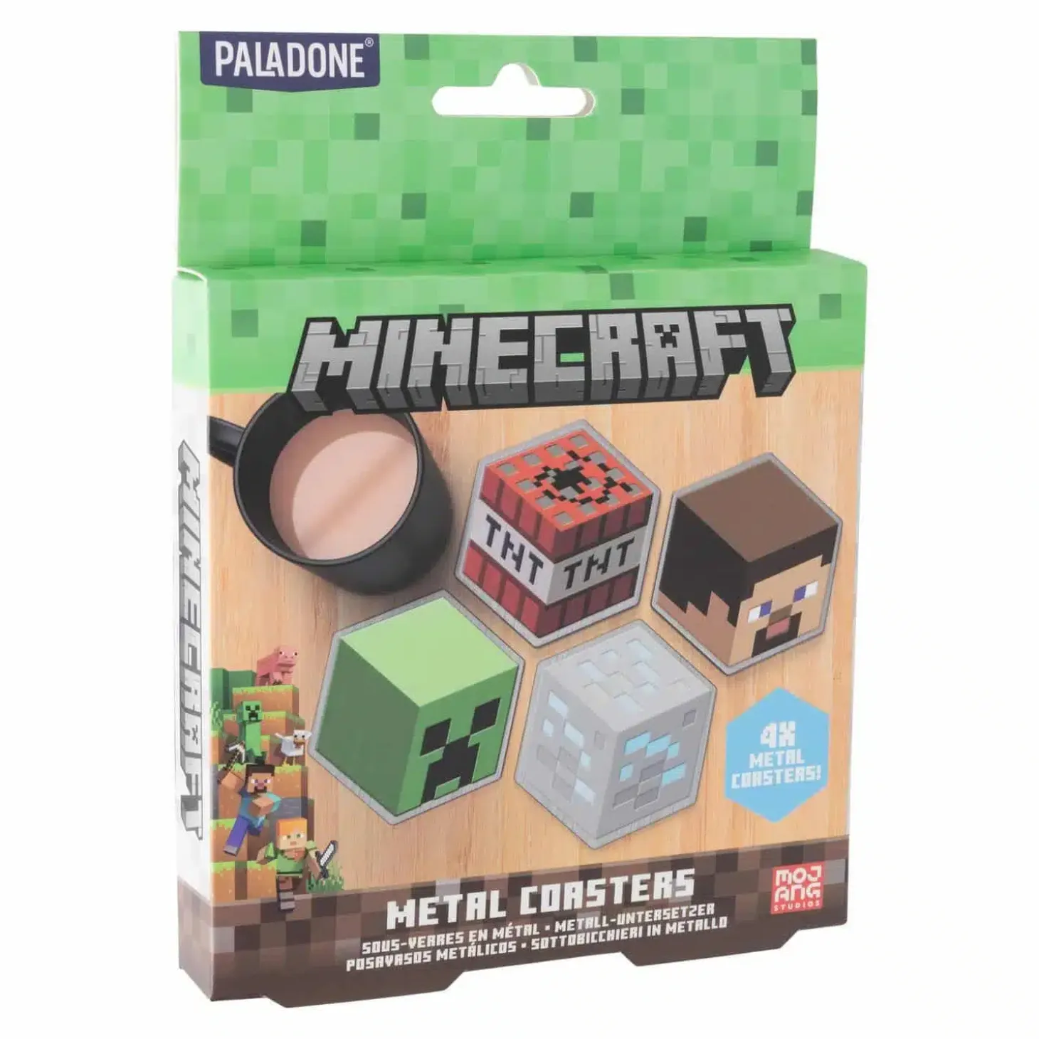 Minecraft Metalen onderzetters (set van 4)