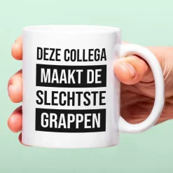 Mok Deze collega maakt de slechtste grappen