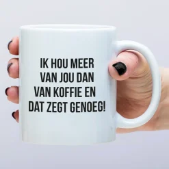 Mok Ik hou meer van jou dan van koffie