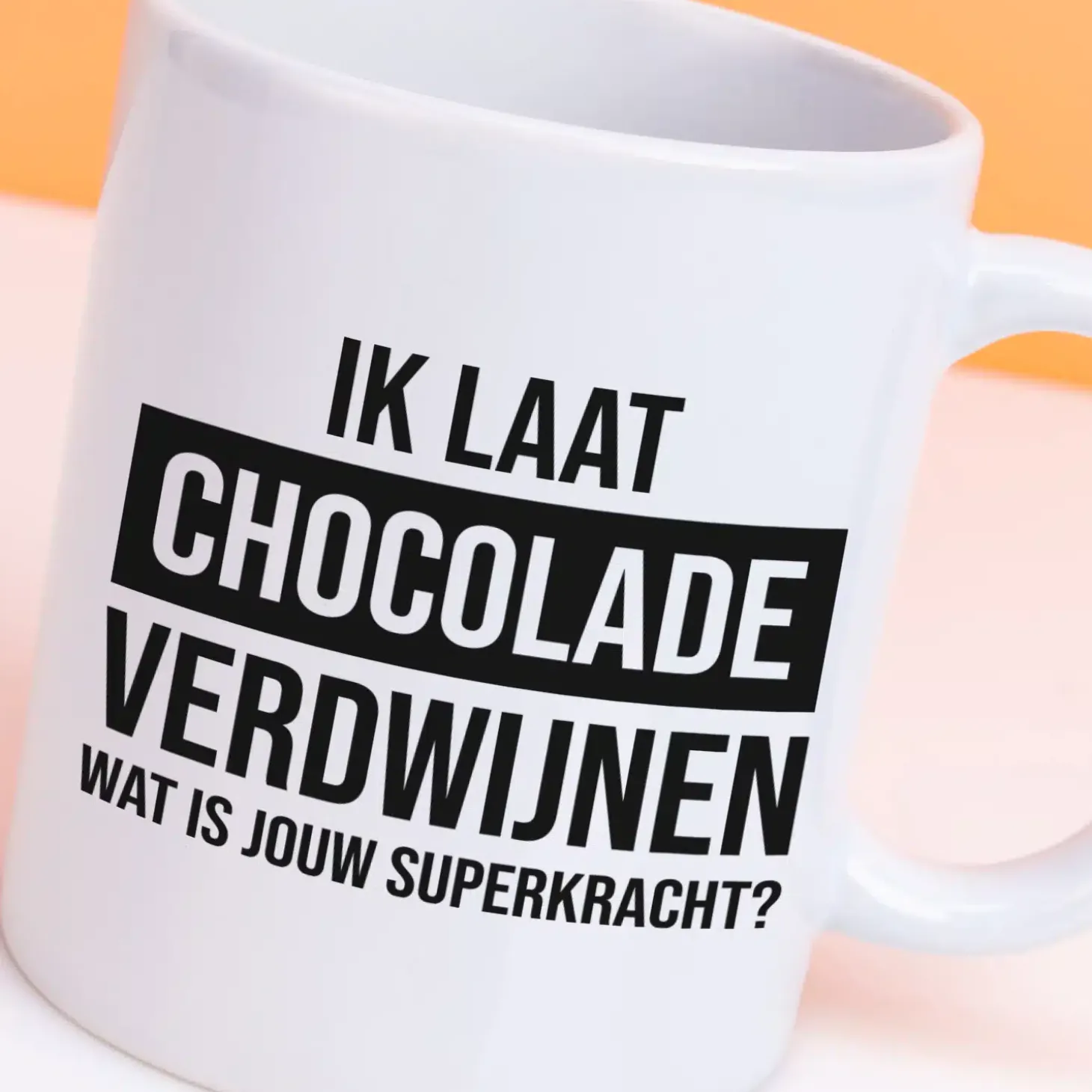 Mok Ik laat chocolade verdwijnen