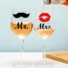 Mr. en Mrs. wijnglazen (set van 2)