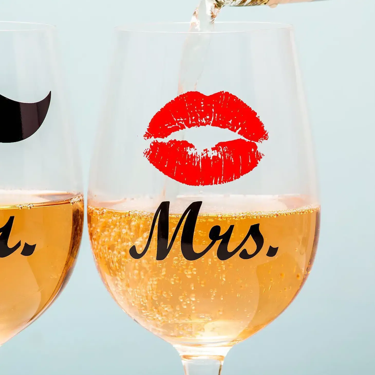 Mr. en Mrs. wijnglazen (set van 2)